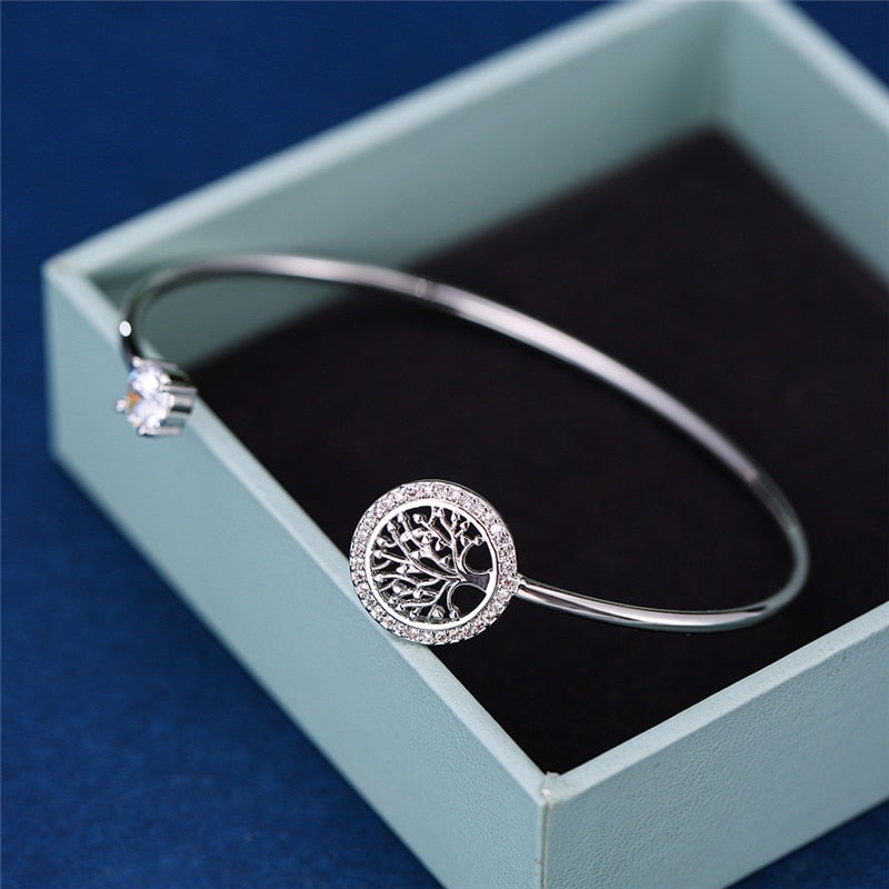 Tree of Life Bracelet with Zirconia Crystals 