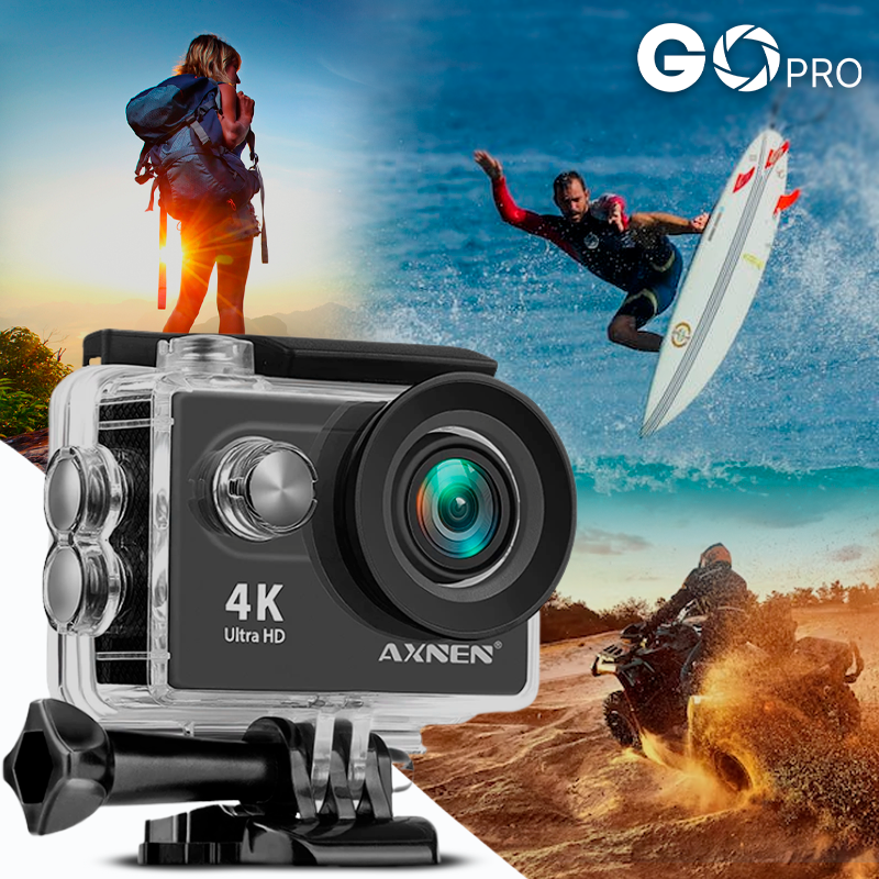 Cámara de acción profesional portátil 4K Ultra HD 60FPS - Estilo Go Pro